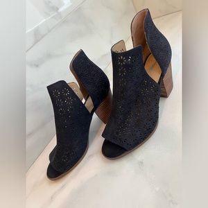 Crown & Ivy Peep-Toe Booties with Side Cut-outs